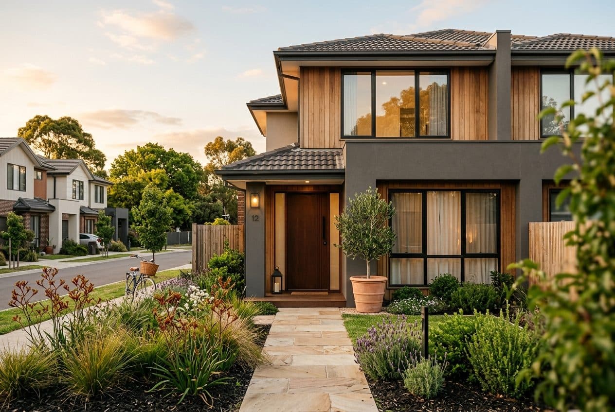 A charming, attainable modern Australian first home at golden hour